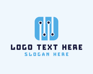 Letter Hd - Tech Circuit App Icon logo design