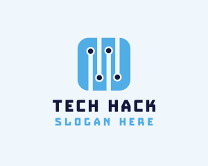 Tech Circuit App Icon logo design