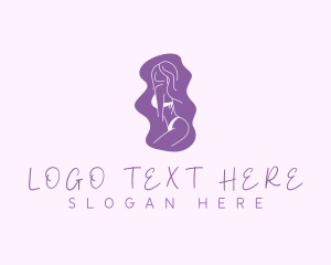 Naughty - Lingerie Girl Body logo design