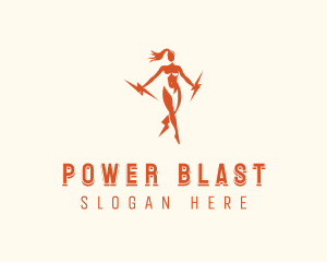 Electric Power Woman logo design