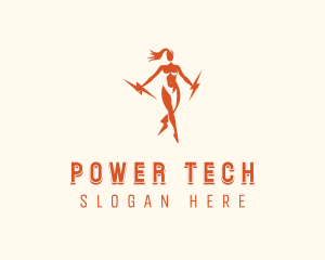 Electric Power Woman logo design