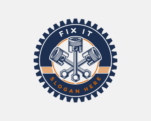 Piston Gear Engine Motor logo design