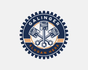 Machine - Piston Gear Engine logo design
