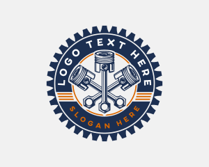 Engine - Piston Gear Engine logo design