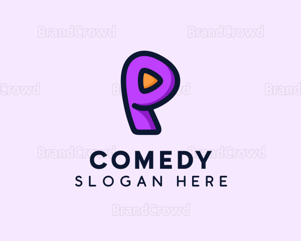 Video Button Letter P Logo