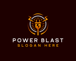 Electricity Power Plug logo design