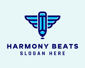 Stylus - Pencil Wings Publisher logo design