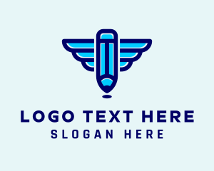 Writting - Pencil Wings Publisher logo design