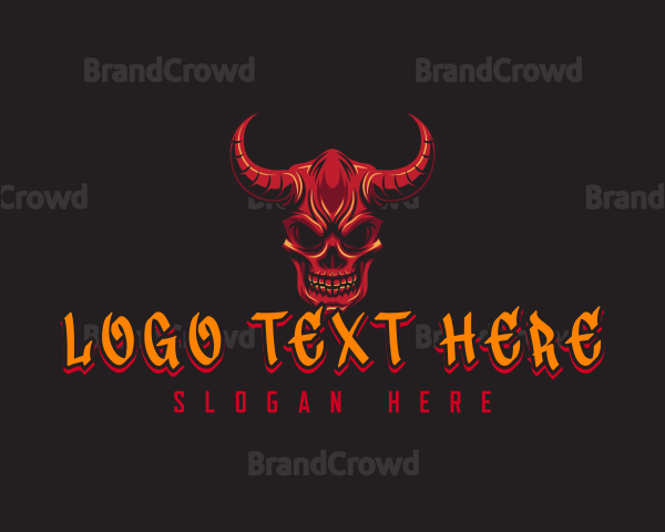 Demon Skull Horn Logo