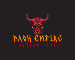 Demon Skull Horn logo design