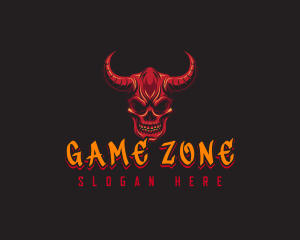 Demon Skull Horn logo design