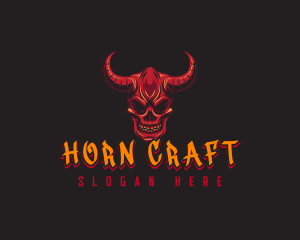 Horn - Demon Skull Horn logo design