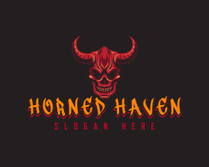 Demon Skull Horn logo design