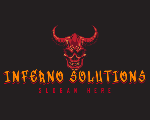 Demon - Demon Skull Horn logo design