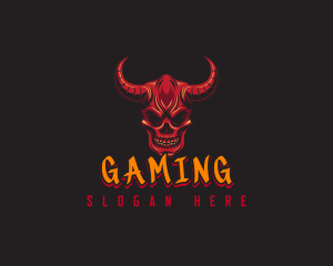 Demon Skull Horn logo design