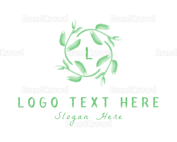 Leaf Wreath Watercolor Logo