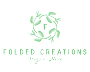 Leaf Wreath Watercolor logo design