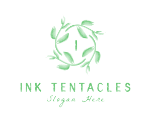 Leaf Wreath Watercolor logo design