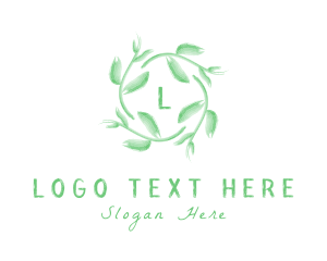 Sustainability - Leaf Wreath Watercolor logo design