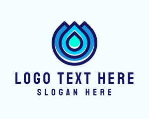 H2o - Water Droplet Wash logo design
