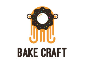 Octopus Donut Creature logo design