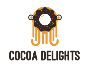 Octopus Donut Creature logo design