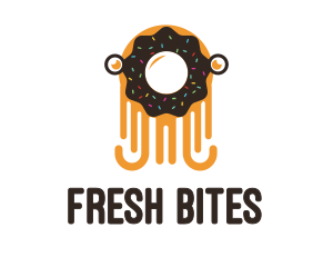Food Chain - Octopus Donut Creature logo design