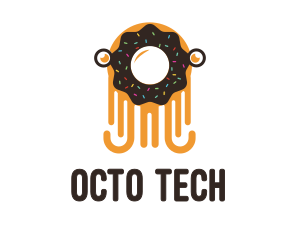 Octopus Donut Creature logo design