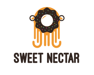 Octopus Donut Creature logo design