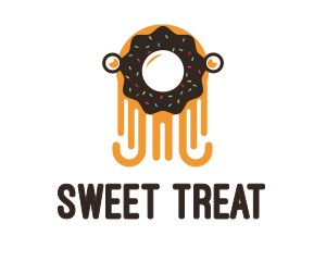 Donut - Octopus Donut Creature logo design