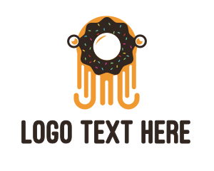Food - Octopus Donut Creature logo design