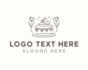 Sweet - Floral Cake Dessert logo design