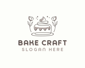 Floral Cake Dessert logo design