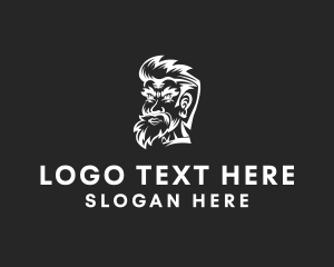 Bearded - Bearded Man Barber logo design