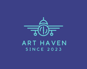 Airplane Line Art Transport logo design