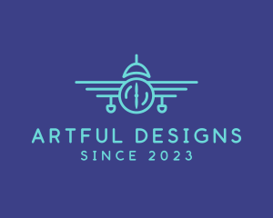 Airplane Line Art Transport logo design