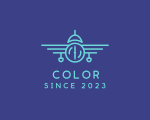 Pilot School - Airplane Line Art Transport logo design