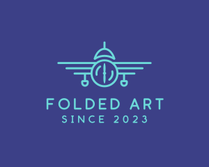 Airplane Line Art Transport logo design