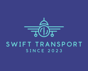 Airplane Line Art Transport logo design