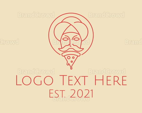 Turban Man Pizza Logo