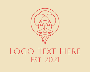 Meal Delivery - Turban Man Pizza logo design