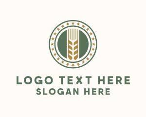 Oats - Wheat Farm Badge logo design