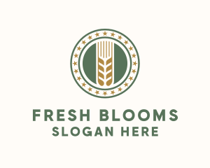 Spring - Wheat Farm Badge logo design