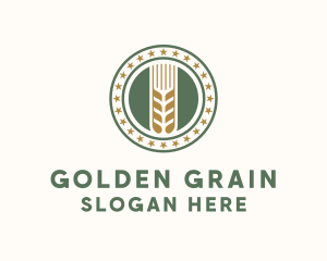 Rice - Wheat Farm Badge logo design
