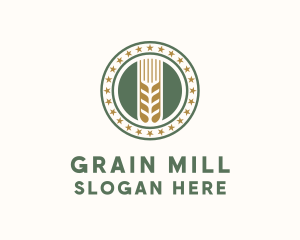 Mill - Wheat Farm Badge logo design
