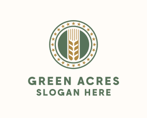 Farming - Wheat Farm Badge logo design