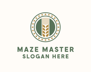 Wheat Farm Badge logo design