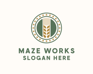 Wheat Farm Badge logo design