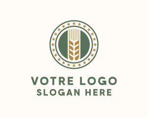 Mill - Wheat Farm Badge logo design