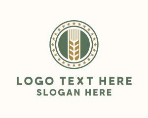 Farm - Wheat Farm Badge logo design